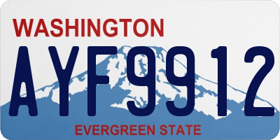 WA license plate AYF9912