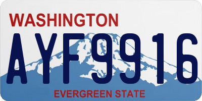 WA license plate AYF9916