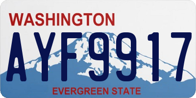 WA license plate AYF9917