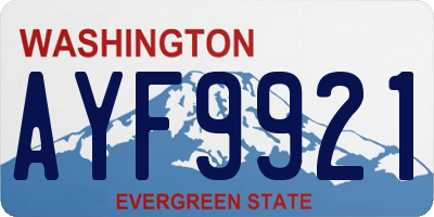 WA license plate AYF9921