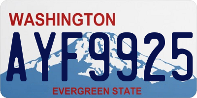 WA license plate AYF9925