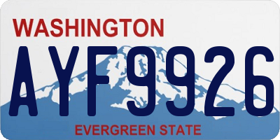 WA license plate AYF9926