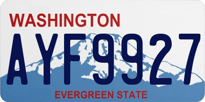 WA license plate AYF9927