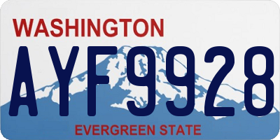 WA license plate AYF9928