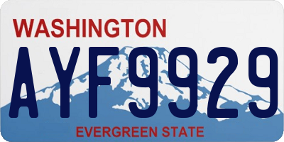 WA license plate AYF9929