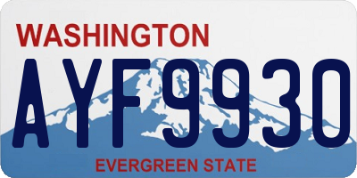 WA license plate AYF9930