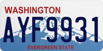WA license plate AYF9931