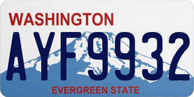 WA license plate AYF9932