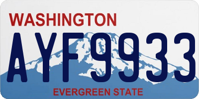 WA license plate AYF9933