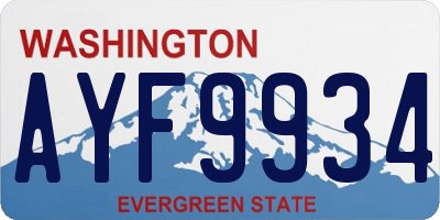 WA license plate AYF9934