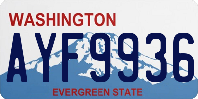 WA license plate AYF9936