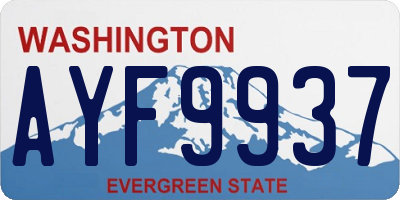 WA license plate AYF9937
