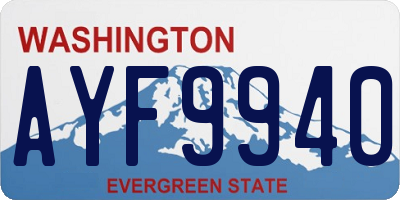 WA license plate AYF9940