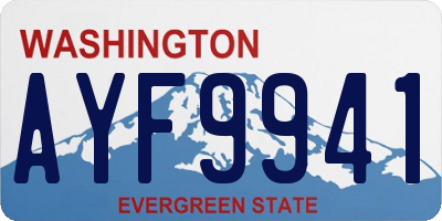WA license plate AYF9941