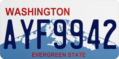 WA license plate AYF9942