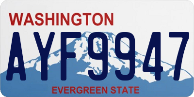 WA license plate AYF9947