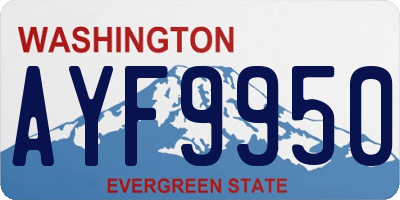 WA license plate AYF9950