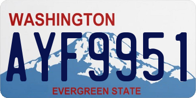 WA license plate AYF9951