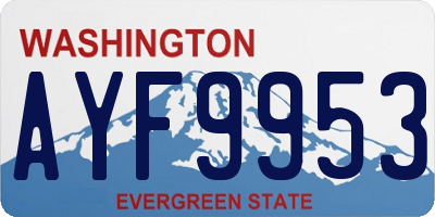 WA license plate AYF9953