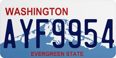 WA license plate AYF9954