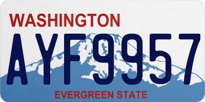 WA license plate AYF9957