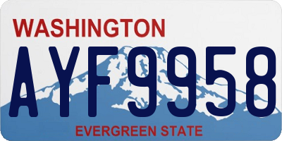 WA license plate AYF9958