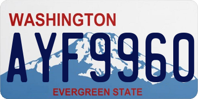 WA license plate AYF9960