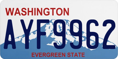 WA license plate AYF9962