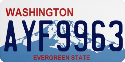 WA license plate AYF9963