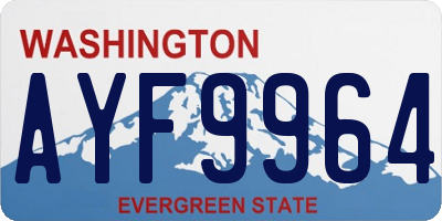 WA license plate AYF9964