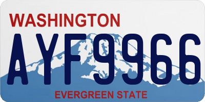 WA license plate AYF9966