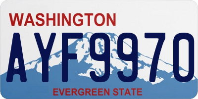 WA license plate AYF9970