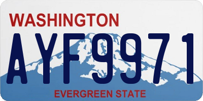 WA license plate AYF9971