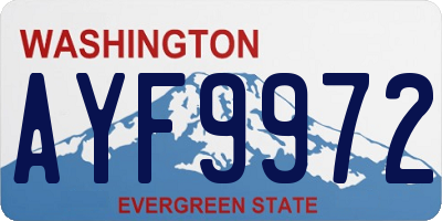 WA license plate AYF9972