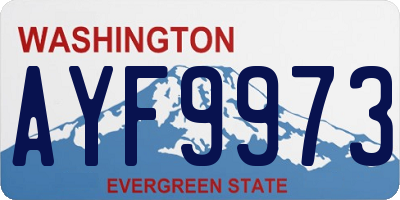 WA license plate AYF9973