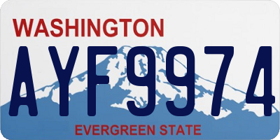 WA license plate AYF9974
