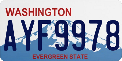 WA license plate AYF9978