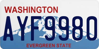 WA license plate AYF9980