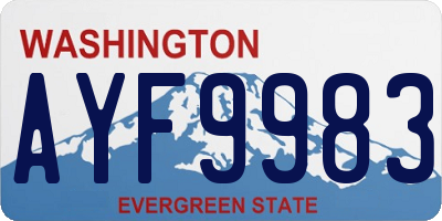 WA license plate AYF9983