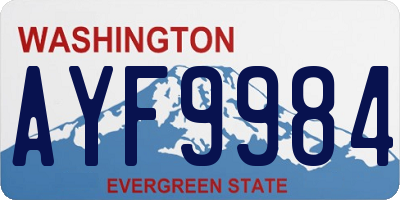 WA license plate AYF9984
