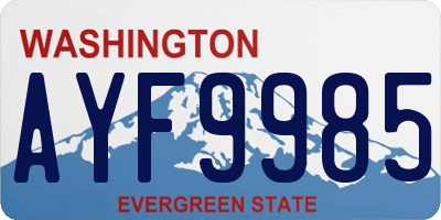WA license plate AYF9985