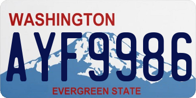 WA license plate AYF9986