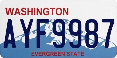 WA license plate AYF9987