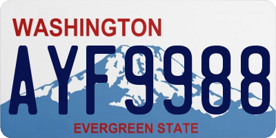 WA license plate AYF9988