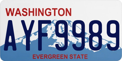 WA license plate AYF9989