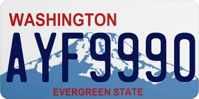 WA license plate AYF9990