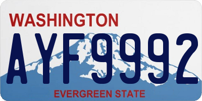 WA license plate AYF9992