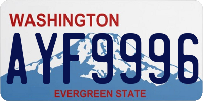 WA license plate AYF9996