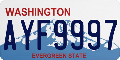 WA license plate AYF9997