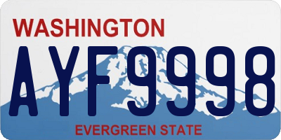 WA license plate AYF9998